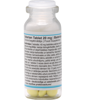 Baldriāna tabletes/ Valerian tablets 20mg, N50