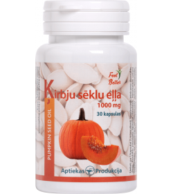 Ķirbju sēklu eļļa 1000 mg / Pumpkin Seed Oil, kapsulas N30