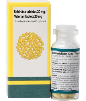 Baldriāna tabletes 20mg, N50