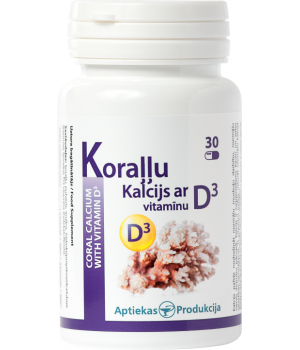 Koraļļu Kalcijs ar D3 vitamīnu, N30